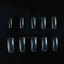 100 шт./кор. 10 Размеры Лидер продаж обнаженной прозрачный Типсы для дизайна ногтей французские акриловые УФ для маникюрных салонов Инструмен...(China)