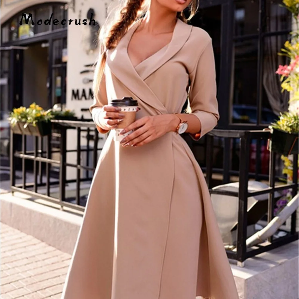 Modecrush Women Vintage Winter Dress Elegant A Line Solid Color Notched Lapel Office Blazer Dress with Belt
Modecrush Women Vintage Winter Dress Elegant A Line Solid Color Notched Lapel Office Blazer Dress with Belt