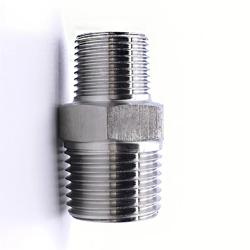 304 Stainless Steel 1/4" BSP Male To 3/8" BSP Male Thread Hex Nipple Threaded High Pressure CNC Pipe Fitting Connector
304 Stainless Steel 1/4" BSP Male To 3/8" BSP Male Thread Hex Nipple Threaded High Pressure CNC Pipe Fitting Connector