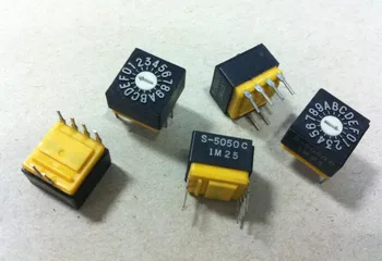 5PCS/LOT Japanese COPAL rotary dial switch, 16 bit 0-F rotary encoder switch, S-5050C 4:2 pin
5PCS/LOT Japanese COPAL rotary dial switch, 16 bit 0-F rotary encoder switch, S-5050C 4:2 pin