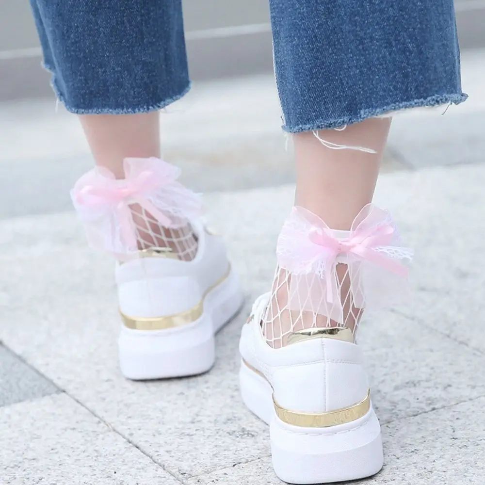 Fashion Women Lace Bowknot White Fishnet Ankle Socks ladies socks Summer Hollow Mesh Short Hosiery Sock Pink Color
Fashion Women Lace Bowknot White Fishnet Ankle Socks ladies socks Summer Hollow Mesh Short Hosiery Sock Pink Color
