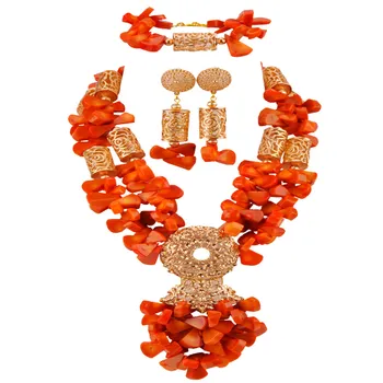 Latest Women Coral Jewelry Set Nigerian Wedding Orange Coral Beads Necklace Sets African Jewelry Set RCBS31
Latest Women Coral Jewelry Set Nigerian Wedding Orange Coral Beads Necklace Sets African Jewelry Set RCBS31