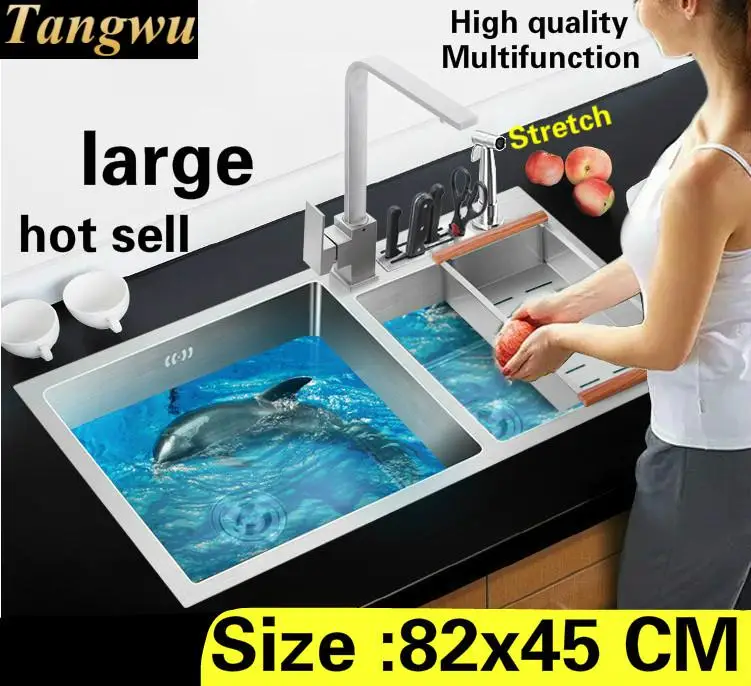 Free shipping Home large kitchen manual sink double groove vogue multifunction wash vegetables 304 stainless steel 820x450 MM
Free shipping Home large kitchen manual sink double groove vogue multifunction wash vegetables 304 stainless steel 820x450 MM