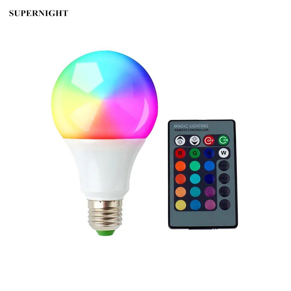 16 Colors LED Light Bulb with 24 Keys Remote Control 9W E27 Dimmable 4 Modes Memory LED Lamp Bulb for Home Decoration Lighting
16 Colors LED Light Bulb with 24 Keys Remote Control 9W E27 Dimmable 4 Modes Memory LED Lamp Bulb for Home Decoration Lighting