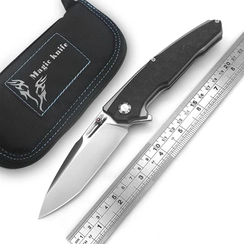 MAGIC KNIFE Anonymou Ball bearing Flipper Folding Knife D2 blade Titanium+carbon fiber handle camp Tactical outdoor knives tools
MAGIC KNIFE Anonymou Ball bearing Flipper Folding Knife D2 blade Titanium+carbon fiber handle camp Tactical outdoor knives tools