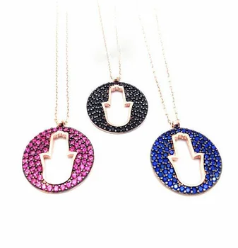 2017 promotion various colors micro pave red black blue cz fatimas hand rose gold necklace
2017 promotion various colors micro pave red black blue cz fatimas hand rose gold necklace