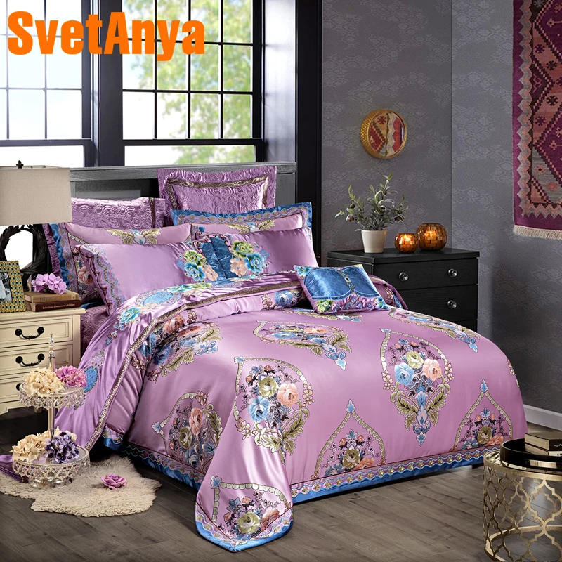 Svetanya Jacquard Bedding Set Queen King Size Bedlinen Artificial Silk Cotton Fabric quilted Bedcover+Pillowcases+Quilt Cover
Svetanya Jacquard Bedding Set Queen King Size Bedlinen Artificial Silk Cotton Fabric quilted Bedcover+Pillowcases+Quilt Cover