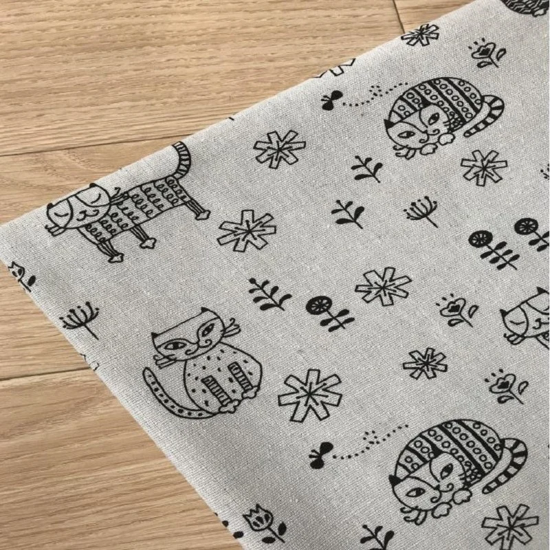Childish Style Cute Cat Printing Cotton Linen Canvas Flax Fabric Handmade DIY Sewing Quilting Material Cloth Fabric For Child
Childish Style Cute Cat Printing Cotton Linen Canvas Flax Fabric Handmade DIY Sewing Quilting Material Cloth Fabric For Child