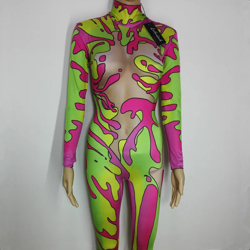 Personality 3D Pattern Printing Stretch Spandex Jumpsuit Sexy Lady Nightclub DJ Singer DS Costume Acrobatics Performance Clothes
Personality 3D Pattern Printing Stretch Spandex Jumpsuit Sexy Lady Nightclub DJ Singer DS Costume Acrobatics Performance Clothes