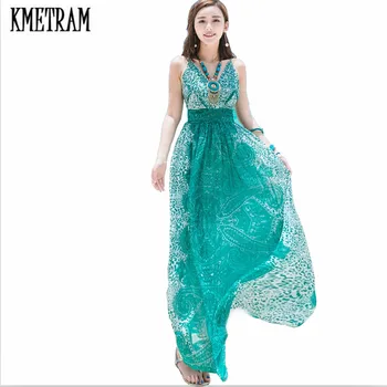 KMETRAM 2019 Fashion Boho Backless Long Women Dress Chiffon Summer Dress V Neck Sleeveless Beach Maxi Dress Sweet Vestidos HH661
KMETRAM 2019 Fashion Boho Backless Long Women Dress Chiffon Summer Dress V Neck Sleeveless Beach Maxi Dress Sweet Vestidos HH661