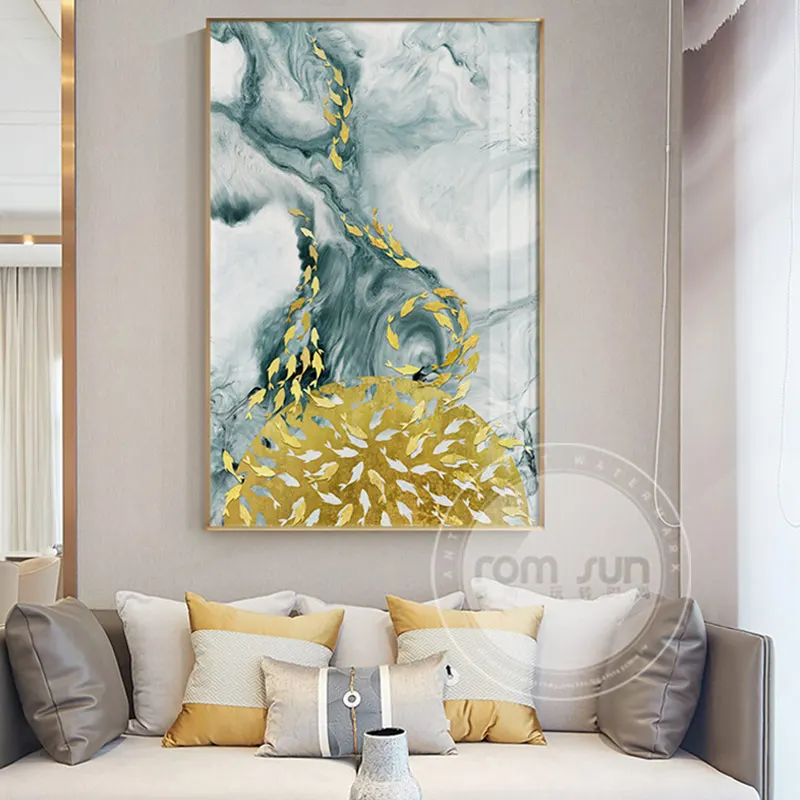 Fashion Golden Fish Canvas Painting Modern Poster And Print For Aisle Wall Art Picture For Living Room Studio Cuadros Decoracion
Fashion Golden Fish Canvas Painting Modern Poster And Print For Aisle Wall Art Picture For Living Room Studio Cuadros Decoracion