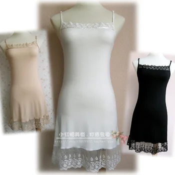 Lace decoration modal cotton spaghetti strap basic modal ultra elastic full slip black white slite neck petticoat
Lace decoration modal cotton spaghetti strap basic modal ultra elastic full slip black white slite neck petticoat