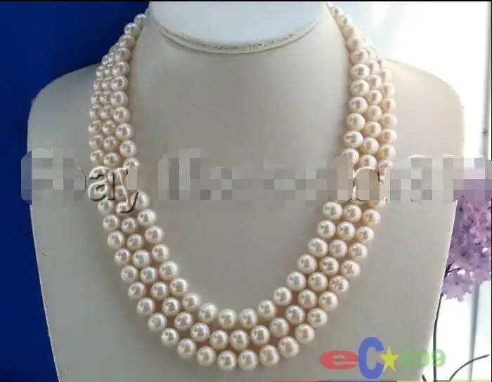 FREE SHIPPING HOT sell new Style >>>>3ROW 10MM WHITE ROUND FRESHWATER PEARL NECKLACE SHELL CLASP p805
FREE SHIPPING HOT sell new Style >>>>3ROW 10MM WHITE ROUND FRESHWATER PEARL NECKLACE SHELL CLASP p805