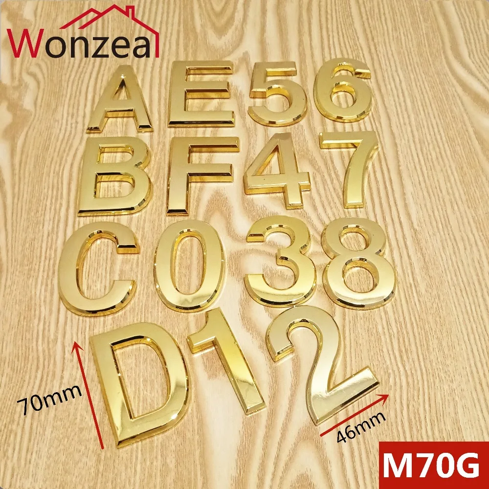 70mm Golden Color ABS Plastic Door Plates Digit ABCDEF 0123456789 Door Numbers Customized House Address Sign
70mm Golden Color ABS Plastic Door Plates Digit ABCDEF 0123456789 Door Numbers Customized House Address Sign