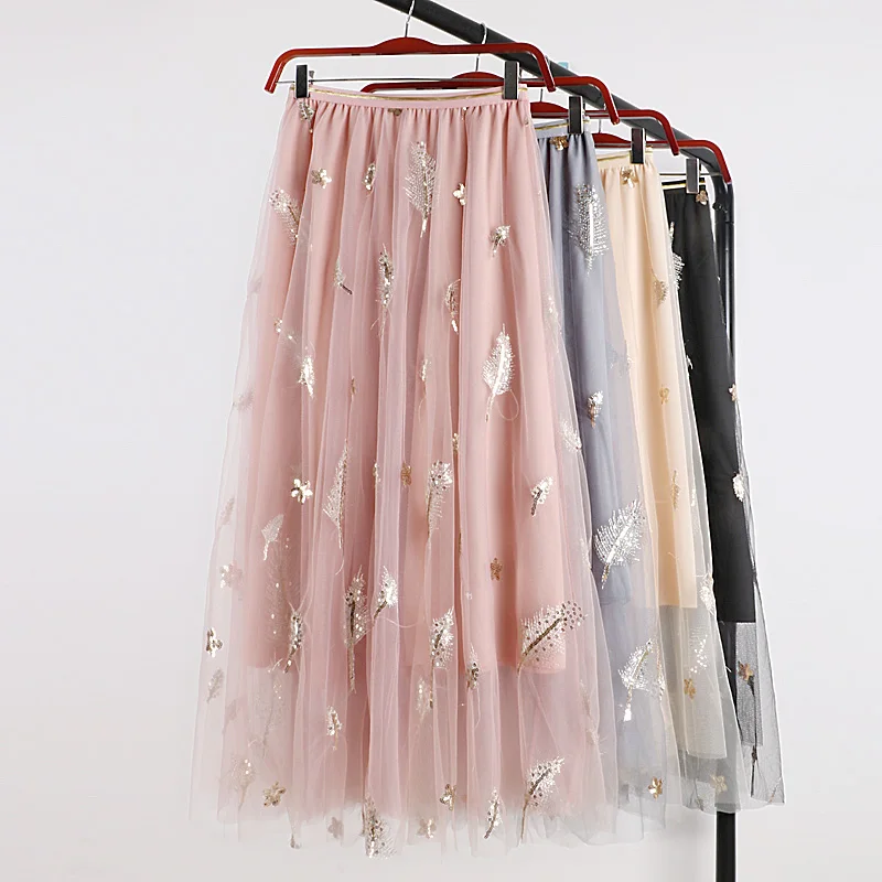 Embroidery Chic Tulle Skirt Women 2019 Spring Summer Skirts Womens Midi Elastic High Waist A Line Mesh Tutu Skirt Jupe Femme
Embroidery Chic Tulle Skirt Women 2019 Spring Summer Skirts Womens Midi Elastic High Waist A Line Mesh Tutu Skirt Jupe Femme