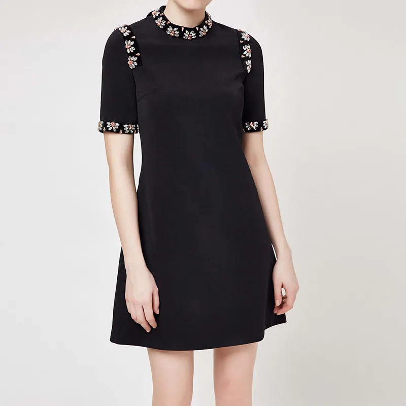 Elegant Knitted Summer Dress Women 2019 Luxury Beading O-neck Short Sleeve Knee-Length Black Dress Office Ladies Pencil Dresses
Elegant Knitted Summer Dress Women 2019 Luxury Beading O-neck Short Sleeve Knee-Length Black Dress Office Ladies Pencil Dresses