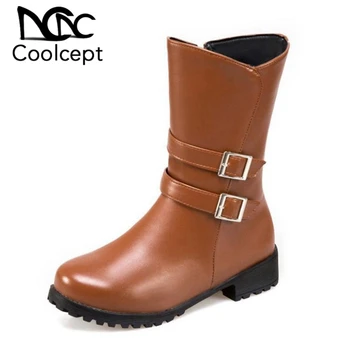Coolcept Size 34-43 Women Mid Calf Snow Boots Women Fashion Buckle Strap Side Zip Shoes Women Warm Plush Winter Botas Footwear
Coolcept Size 34-43 Women Mid Calf Snow Boots Women Fashion Buckle Strap Side Zip Shoes Women Warm Plush Winter Botas Footwear
