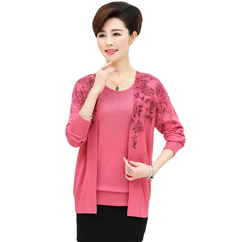 2017 New Middle-Aged Women Autumn Two Suit Print Sweater Knitted Cardigan Plus Size Fashion Spring Autumn Sweater YP0261
2017 New Middle-Aged Women Autumn Two Suit Print Sweater Knitted Cardigan Plus Size Fashion Spring Autumn Sweater YP0261