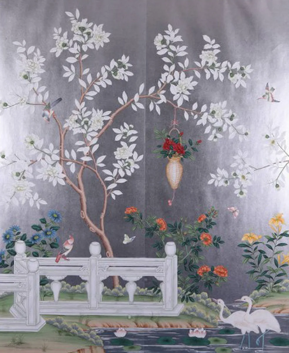 Classic style elegant Hand-painted silver/gold foil wallpaper painting flowers with birds many patterns and background optional
Classic style elegant Hand-painted silver/gold foil wallpaper painting flowers with birds many patterns and background optional