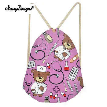 Women Drawstring Bag Cute Nurse Printing Casual Backpack Cartoon Bear Travel Girls Small Book Shoulder Bags Mochila
Women Drawstring Bag Cute Nurse Printing Casual Backpack Cartoon Bear Travel Girls Small Book Shoulder Bags Mochila