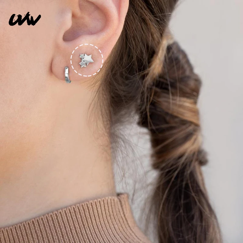 UVW027 2pc Unisex Trendy Punk Surgical Steel Star Ear Stud Earrings Cool Boho Piercing Pendientes Brincos Women Men Accessories
UVW027 2pc Unisex Trendy Punk Surgical Steel Star Ear Stud Earrings Cool Boho Piercing Pendientes Brincos Women Men Accessories