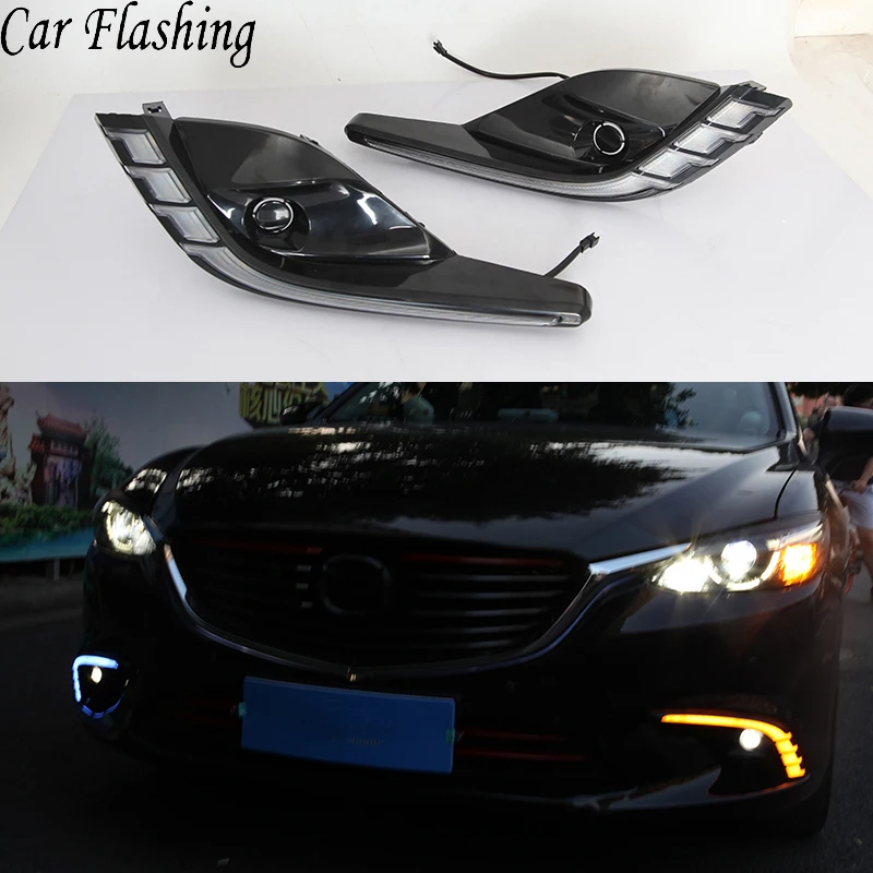 Car Flashing 2 Pcs DRL For Mazda 6 Mazda6 Atenza 2016 2017 LED Daytime Running Lights Daylight with yellow turn signal
Car Flashing 2 Pcs DRL For Mazda 6 Mazda6 Atenza 2016 2017 LED Daytime Running Lights Daylight with yellow turn signal