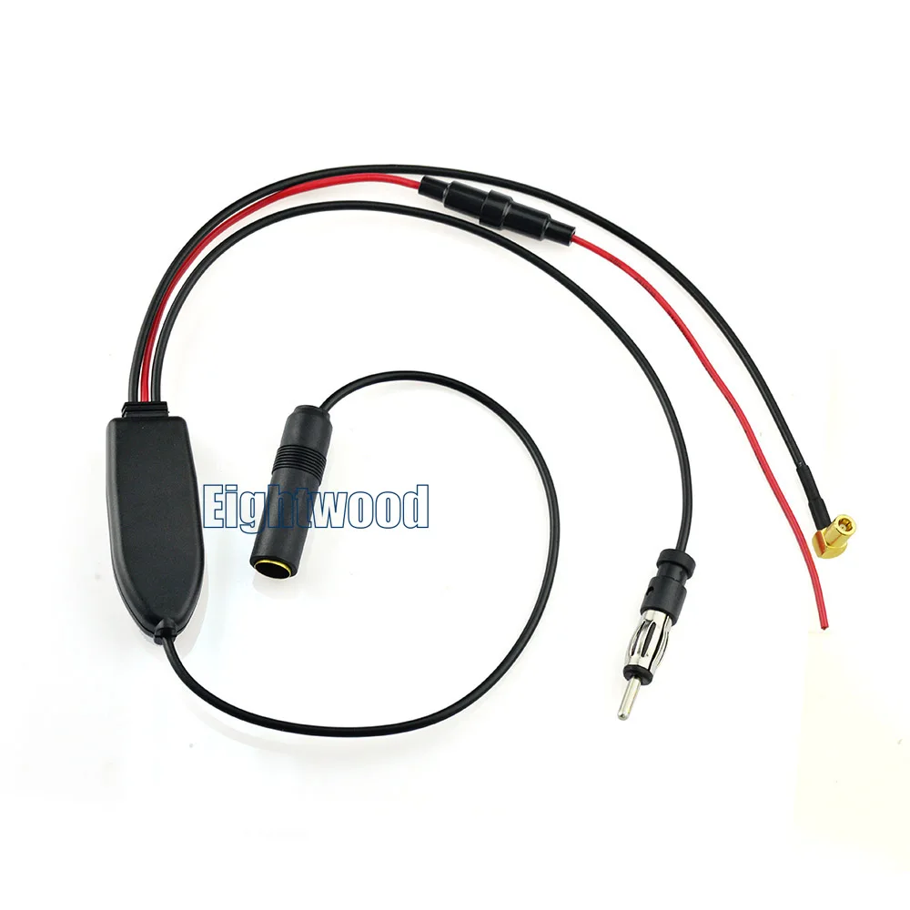 Image Car Universal DAB DVB FM AM Radio Aerial Antenna Signal Splitter+Amplifier Cable Adapter for JVC Pioneer MVH X580 SLK R170