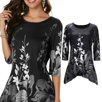Women Plus Size Half Sleeve Slim Vintage Colored Floral Printing Long Tunic Top Crew Neck Asymmetric Casual Blouse S-4XL
Women Plus Size Half Sleeve Slim Vintage Colored Floral Printing Long Tunic Top Crew Neck Asymmetric Casual Blouse S-4XL
