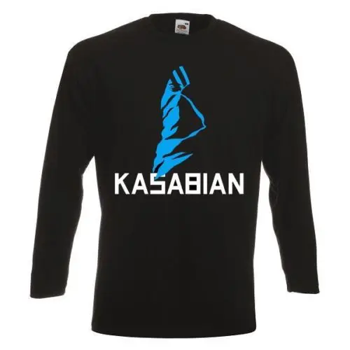 KASABIAN логотип с длинным рукавом новая футболка рок группа рубашка Футболка |