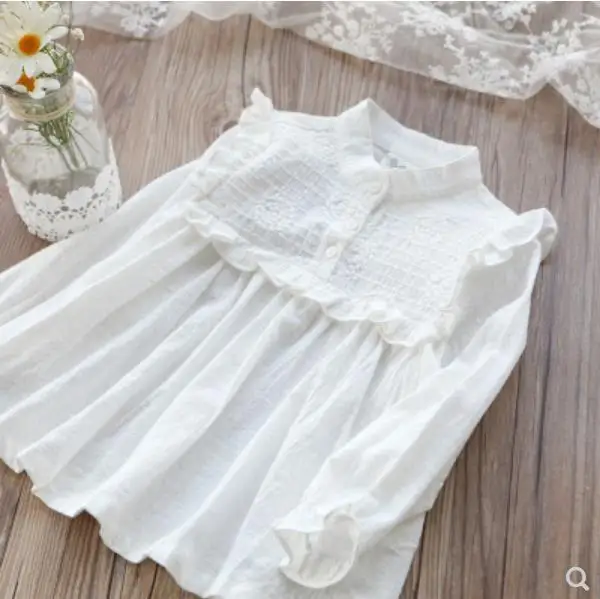 3-10y baby girls clothes white blouses shirt autumn long sleeve female children clothing cotton linen shirt chemises de filles
3-10y baby girls clothes white blouses shirt autumn long sleeve female children clothing cotton linen shirt chemises de filles