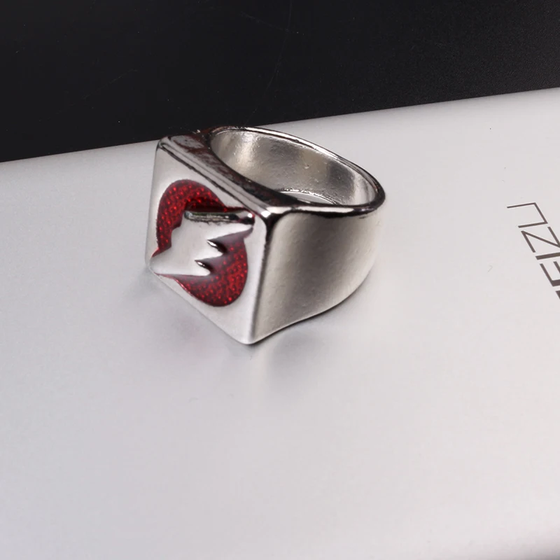 The Flash Superhero Red Enamel Lightning Ring Silver Jewelry for man and woman fans
The Flash Superhero Red Enamel Lightning Ring Silver Jewelry for man and woman fans