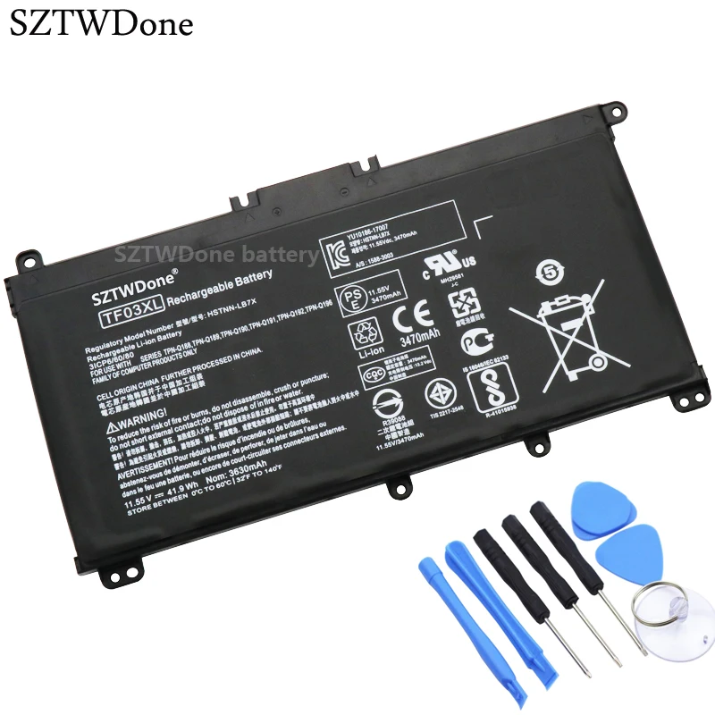 SZTWDone TF03XL Laptop battery For HP 14-bp080nd 14-bf 15-CC TPN-Q188 Q189 Q190 Q191 Q192 Q201 HSTNN-LB7X HSTNN-LB7J 920070-855
SZTWDone TF03XL Laptop battery For HP 14-bp080nd 14-bf 15-CC TPN-Q188 Q189 Q190 Q191 Q192 Q201 HSTNN-LB7X HSTNN-LB7J 920070-855