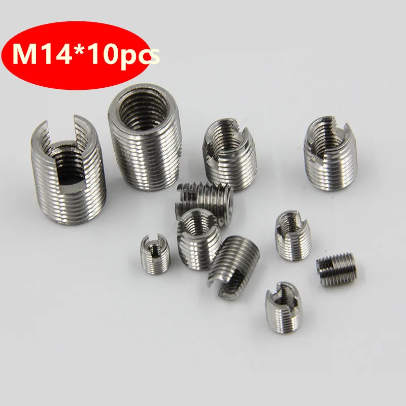 10pcs Stainless steel M14 Self Tapping Thread Insert Screw Bushing M14*2*24mm 302 Slotted Type Wire Thread Repair Insert
10pcs Stainless steel M14 Self Tapping Thread Insert Screw Bushing M14*2*24mm 302 Slotted Type Wire Thread Repair Insert