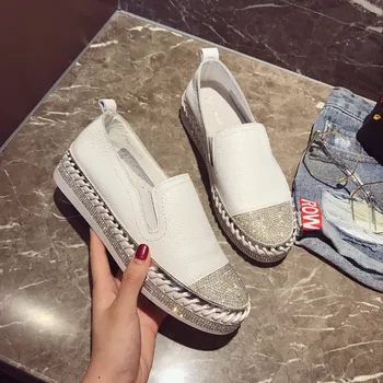 European Famous Brand Patchwork Espadrilles Shoes Woman Genuine Leather Creepers Flats Ladies Loafers White Leather Moccasins
European Famous Brand Patchwork Espadrilles Shoes Woman Genuine Leather Creepers Flats Ladies Loafers White Leather Moccasins