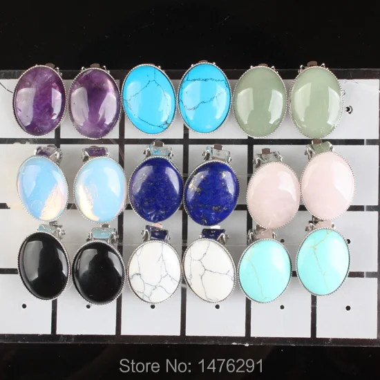 Rose Pink Quartz Onyx Purple Crystal Lapis Lazuli Opal Oval Stud Earrings For Women 1Pair
Rose Pink Quartz Onyx Purple Crystal Lapis Lazuli Opal Oval Stud Earrings For Women 1Pair