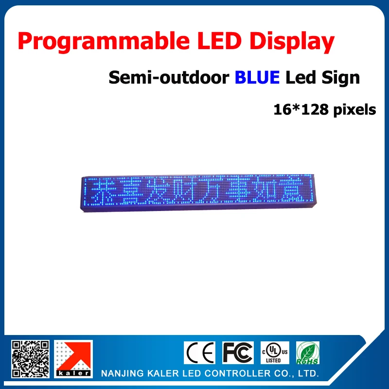 Semi-outdoor led display blue p10 led display sign 24*136cm led sign board easy operation software blue advertising led sign
Semi-outdoor led display blue p10 led display sign 24*136cm led sign board easy operation software blue advertising led sign