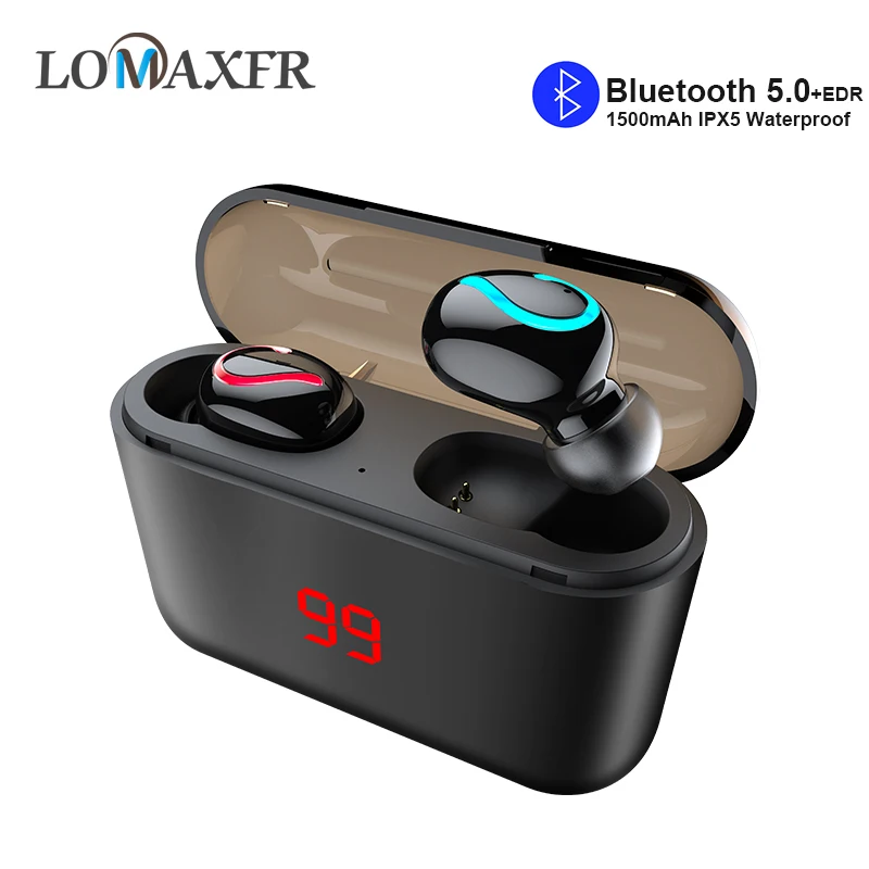 Беспроводная Bluetooth гарнитура с микрофоном стерео спортивные наушники в ухо TWS 5 0