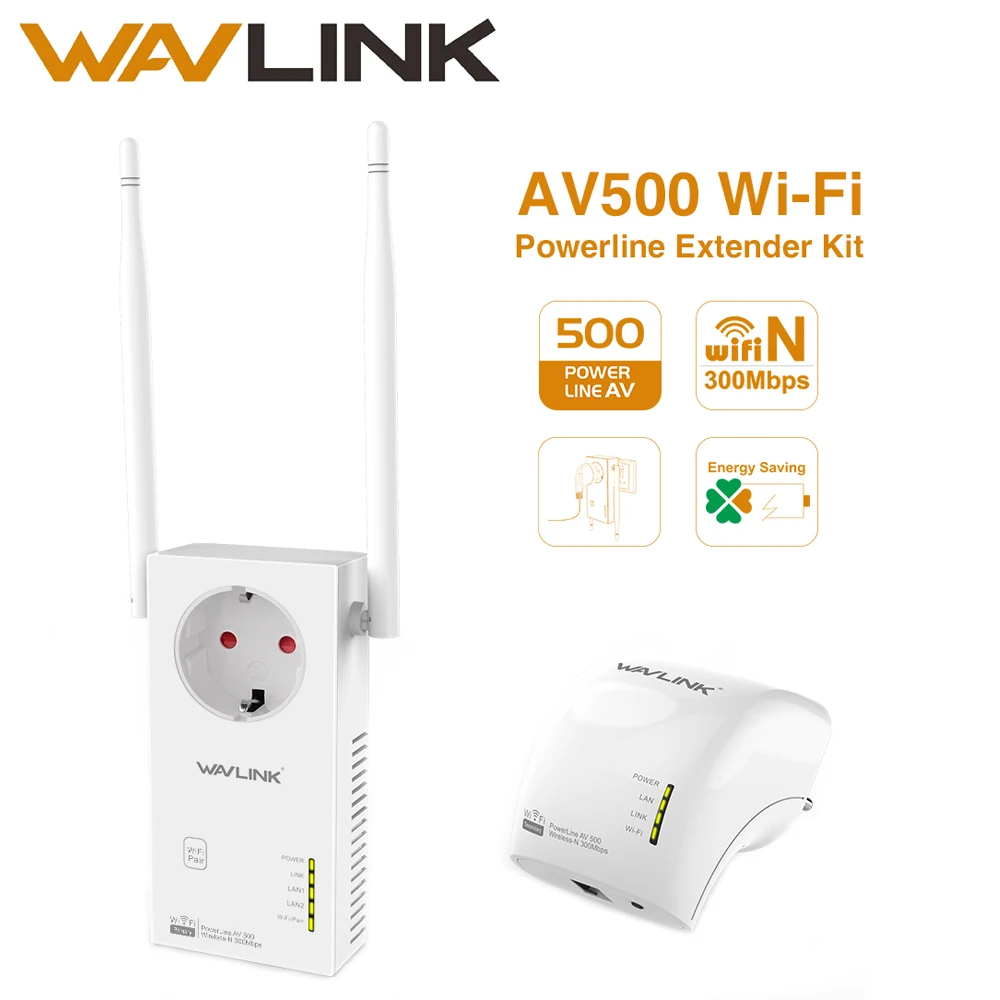 

Wavlink AV500 powerline adapter Wireless Wi-Fi Extender Kit Power line ethernet adapter wifi Mini plc homeplug Pairs 300Mbps NEW