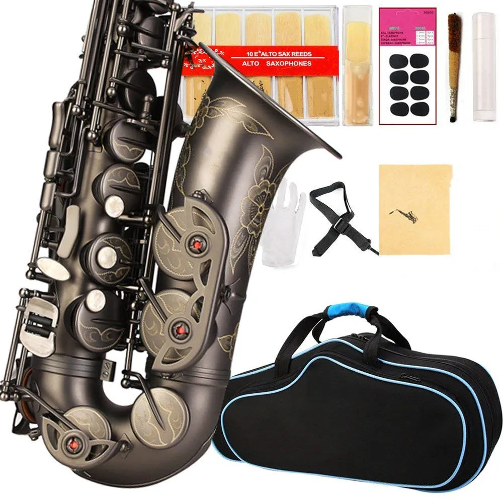 New E-flat alto saxophone plating genuine black pearl black sax Musical Professional instruments Mouthpiece Accessories
New E-flat alto saxophone plating genuine black pearl black sax Musical Professional instruments Mouthpiece Accessories