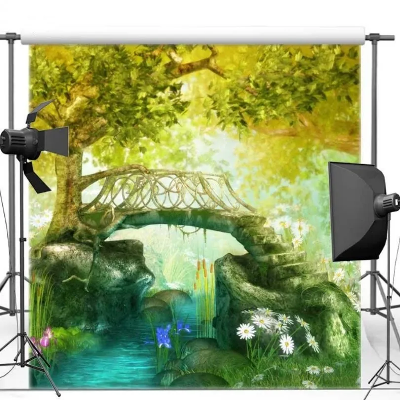 Tree Bridge River Cartoon Enchanted Forest backdrop Vinyl cloth Computer print children kids background
Tree Bridge River Cartoon Enchanted Forest backdrop Vinyl cloth Computer print children kids background