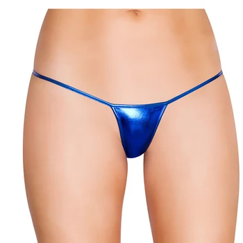 M-3XL Shiny G String Micro Mini Sexy Panties For Women Muply Underwear Metallic Pu Leather thong Ladies Tanga Erotic Lingerie