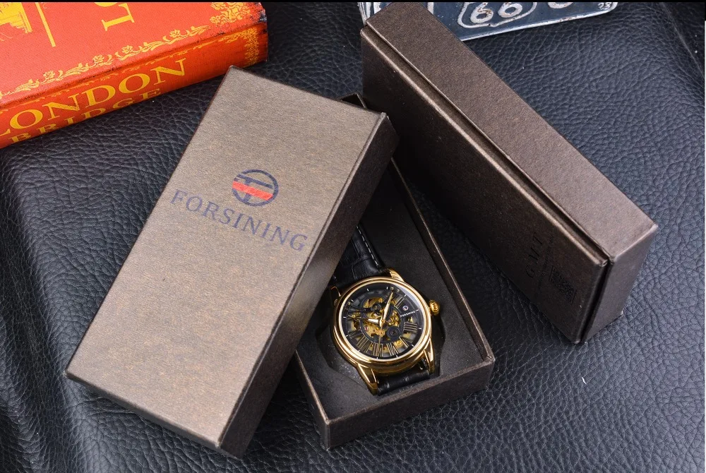 Forsining Leather Roman Design Watch
