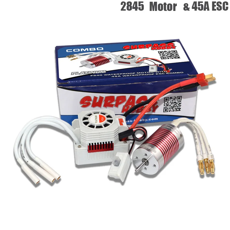Platinum Waterproof 4 Poles 2845 4370/3930/3800/3100KV Motor + 45A Electronic Speed Controller For 1/12 1/14 RC Car
Platinum Waterproof 4 Poles 2845 4370/3930/3800/3100KV Motor + 45A Electronic Speed Controller For 1/12 1/14 RC Car