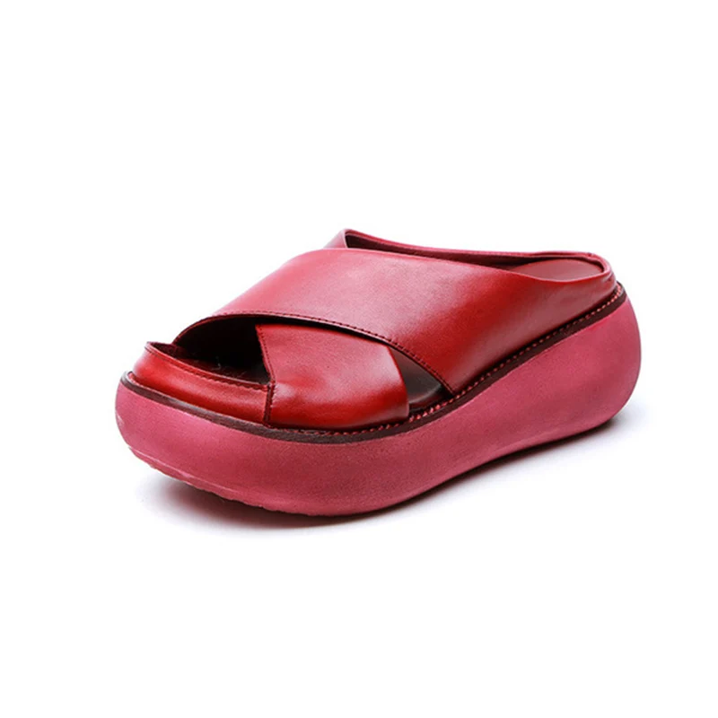 Women's Platform Slippers Summer Shoes 2019 Genuine Leather Retro Ladies Shoes Mother Handmade Summer Slippers For Woman Shoe
Women's Platform Slippers Summer Shoes 2019 Genuine Leather Retro Ladies Shoes Mother Handmade Summer Slippers For Woman Shoe