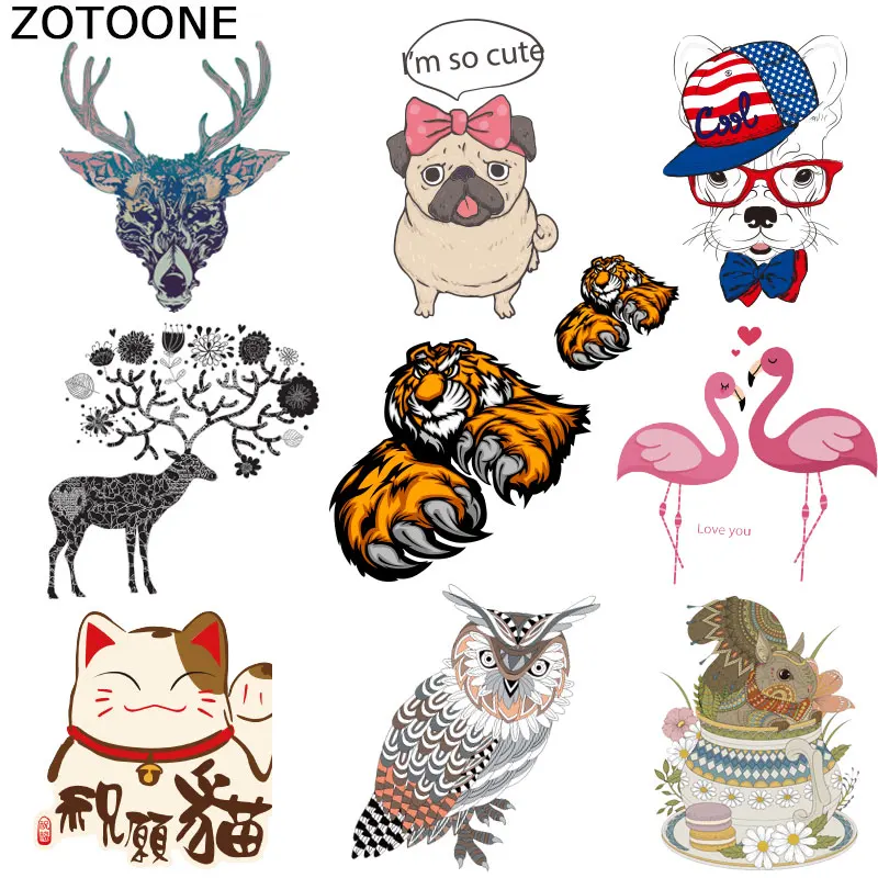 ZOTOONE кошка сова железо на милых заплатках в полоску для одежды стикер DIY тепловой
