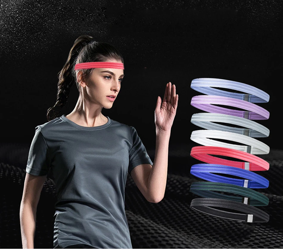 NNIUK Stretch Elastic Stirnband Sport Adjustable Non Slip Moisture Wicking Sweatband for Cycling Running Gym Fitness Tennis Yoga