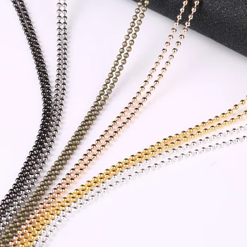 

Mibrow 5 Meters 1.2/1.5/2/ 2.4mm Metal Ball Chains Gold Silver Color Round Beads Chains for DIY Necklace Jewelry Accessories