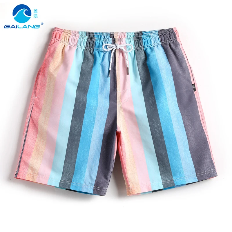 Фото 2018 New board shorts men colored striped swimming trunks bathing suits surf mens swimwear sports sweat swimsuits lined | Спорт и
