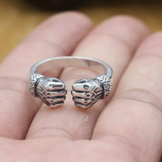 Vintage 925 Silver Fist Ring Real Sterling Silver Man Ring Pure Silver Hip-hop Jewelry Ring Adjustable
Vintage 925 Silver Fist Ring Real Sterling Silver Man Ring Pure Silver Hip-hop Jewelry Ring Adjustable