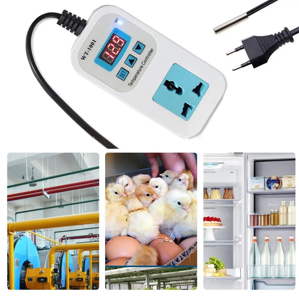 AC 110-220V Digital Thermostat Regulator -50~110C Temperature Controller Microcomputer Socket Outlet With Waterproof Probe
AC 110-220V Digital Thermostat Regulator -50~110C Temperature Controller Microcomputer Socket Outlet With Waterproof Probe